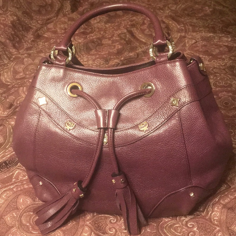 MCM LEATHER TASSEL DRAW CORD SATCHEL - AUTHENTIC